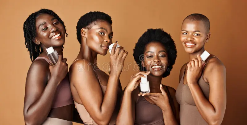 Group of women with skincare